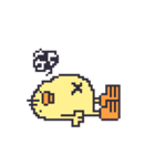 ドット絵のひよこ人間ぴよアニメ文字なし（個別スタンプ：3）