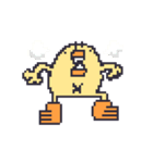 ドット絵のひよこ人間ぴよアニメ文字なし（個別スタンプ：6）