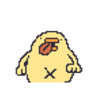 ドット絵のひよこ人間ぴよアニメ文字なし（個別スタンプ：8）