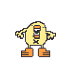 ドット絵のひよこ人間ぴよアニメ文字なし（個別スタンプ：9）