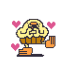 ドット絵のひよこ人間ぴよアニメ文字なし（個別スタンプ：24）