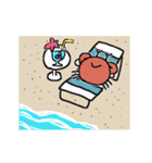 ゆるっとした蟹が元気に動くスタンプ（個別スタンプ：21）