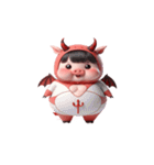 悪魔ピンクブタ お金がない（個別スタンプ：5）