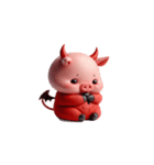 悪魔ピンクブタ お金がない（個別スタンプ：9）