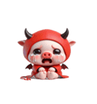 悪魔ピンクブタ お金がない（個別スタンプ：12）