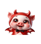 悪魔ピンクブタ お金がない（個別スタンプ：14）