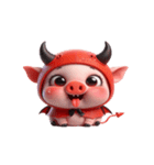 悪魔ピンクブタ お金がない（個別スタンプ：17）
