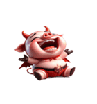 悪魔ピンクブタ お金がない（個別スタンプ：21）
