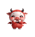悪魔ピンクブタ お金がない（個別スタンプ：22）