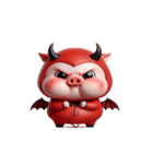 悪魔ピンクブタ お金がない（個別スタンプ：23）