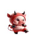 悪魔ピンクブタ お金がない（個別スタンプ：24）