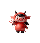 悪魔ピンクブタ お金がない（個別スタンプ：25）