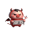 悪魔ピンクブタ お金がない（個別スタンプ：27）