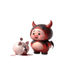 悪魔ピンクブタ お金がない（個別スタンプ：28）