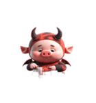 悪魔ピンクブタ お金がない（個別スタンプ：32）