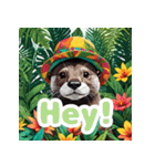 カワウソはかわいい動物_英語（個別スタンプ：1）