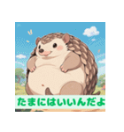 ちょいポチャ丸まれないアルマジロシリーズ（個別スタンプ：7）