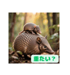 ちょいポチャ丸まれないアルマジロシリーズ（個別スタンプ：18）