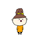 [アレンジ用]お団子ヘアの乙女（次女）（個別スタンプ：1）