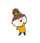[アレンジ用]お団子ヘアの乙女（次女）（個別スタンプ：6）