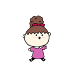 [アレンジ用]お団子ヘアの乙女（三女）（個別スタンプ：1）