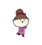 [アレンジ用]お団子ヘアの乙女（三女）（個別スタンプ：3）