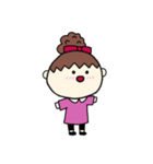 [アレンジ用]お団子ヘアの乙女（三女）（個別スタンプ：6）