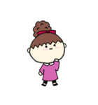 [アレンジ用]お団子ヘアの乙女（三女）（個別スタンプ：9）