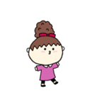[アレンジ用]お団子ヘアの乙女（三女）（個別スタンプ：22）