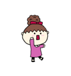 [アレンジ用]お団子ヘアの乙女（三女）（個別スタンプ：24）
