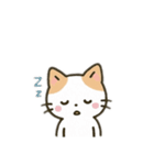 茶色と白の猫ちゃん日本語バージョン（個別スタンプ：16）