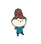 [アレンジ用]お団子ヘアの乙女（長女）（個別スタンプ：1）