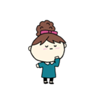 [アレンジ用]お団子ヘアの乙女（長女）（個別スタンプ：3）