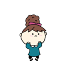 [アレンジ用]お団子ヘアの乙女（長女）（個別スタンプ：6）