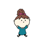 [アレンジ用]お団子ヘアの乙女（長女）（個別スタンプ：12）