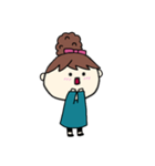 [アレンジ用]お団子ヘアの乙女（長女）（個別スタンプ：17）