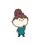 [アレンジ用]お団子ヘアの乙女（長女）（個別スタンプ：18）