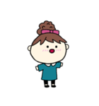 [アレンジ用]お団子ヘアの乙女（長女）（個別スタンプ：20）