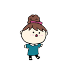 [アレンジ用]お団子ヘアの乙女（長女）（個別スタンプ：22）