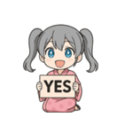 メルフィ：ピンク浴衣編（個別スタンプ：3）