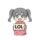 メルフィ：ピンク浴衣編（個別スタンプ：9）
