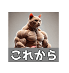 日常で使える筋肉ムキムキ猫のスタンプ（個別スタンプ：30）