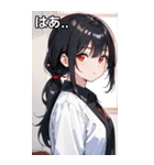 黒髪シャツ女の子と町（個別スタンプ：25）