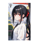 黒髪シャツ女の子と町（個別スタンプ：31）