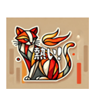 熱いキュビズム猫スタンプ（個別スタンプ：1）