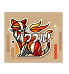 熱いキュビズム猫スタンプ（個別スタンプ：6）