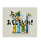 面白いキュビズム猫スタンプ（個別スタンプ：5）