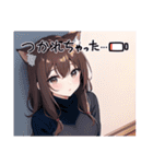 照れてる顔の女の子（個別スタンプ：8）