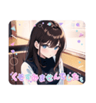 照れてる顔の女の子（個別スタンプ：9）