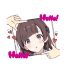 照れてる顔の女の子（個別スタンプ：12）